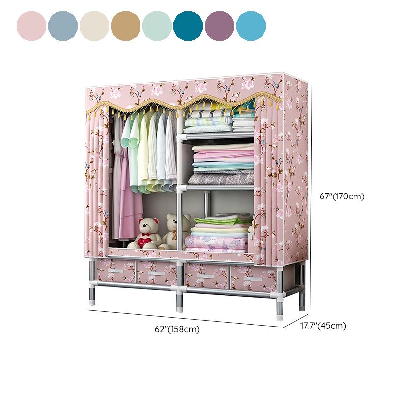 Rectangular Metal Wardrobe Industrial Style Simple Bedroom Wardrobe Closet