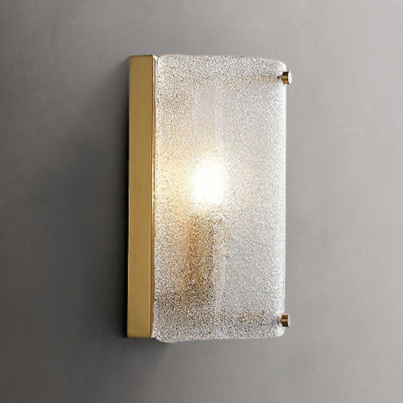 Modern Metal Wall Sconce Semicircle Shape Wall Light with Glass Shade for Bedroom