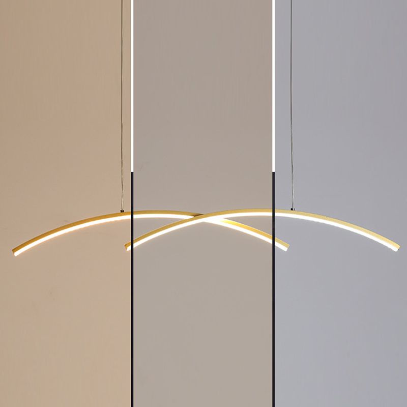 LED Island Lighting Modern Golden/Black Ceiling Light for Dining Room