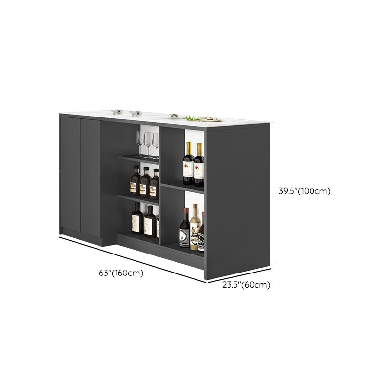 Modern Style Stone Rectangle Bistro Bar Desk Table for Living Room