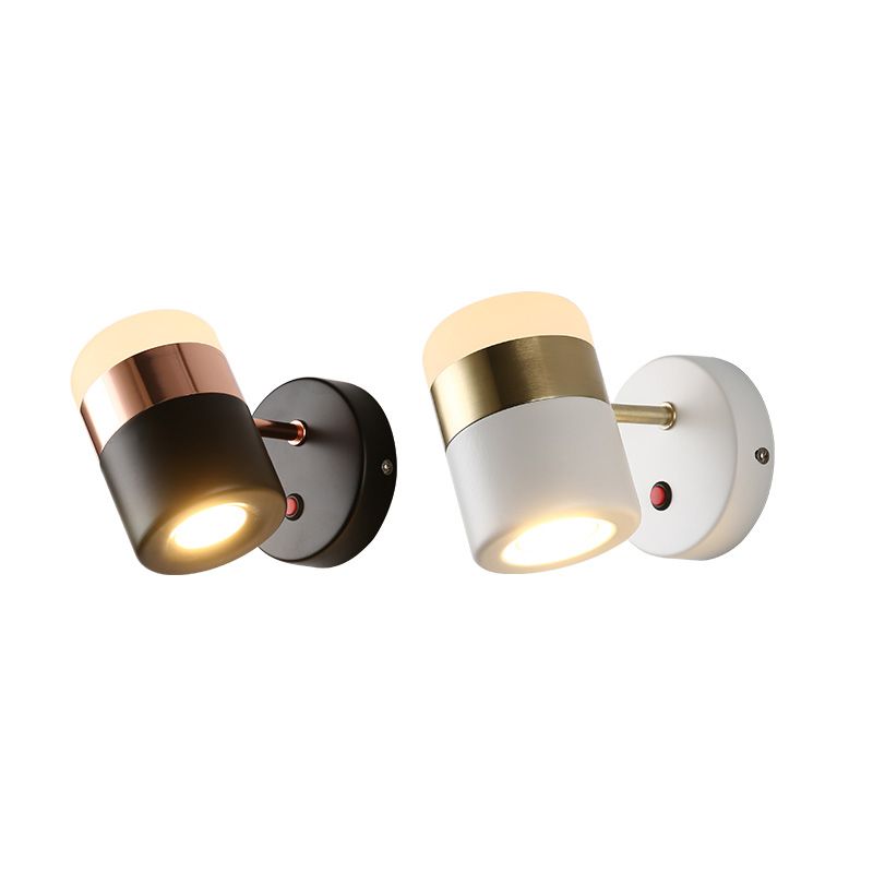 Half Cylinder Shade Metal Wall Sconce Modern Style 1 Light Reading Wall Mount Lighting