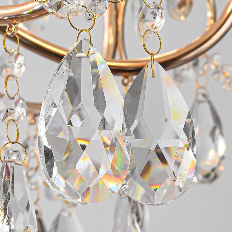 Candle Chandelier Light Fixtures American Style Multi-Head Suspension Pendant Lamps with Crystal