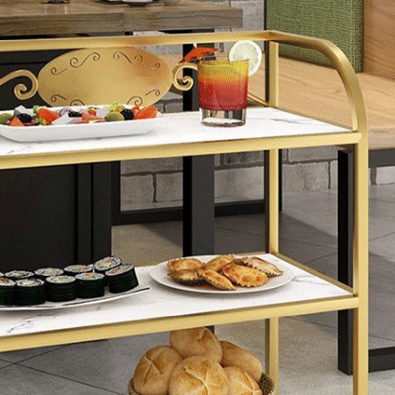 23.62"W Contemporary Metal Prep Table Rolling Prep Table for Dining Room