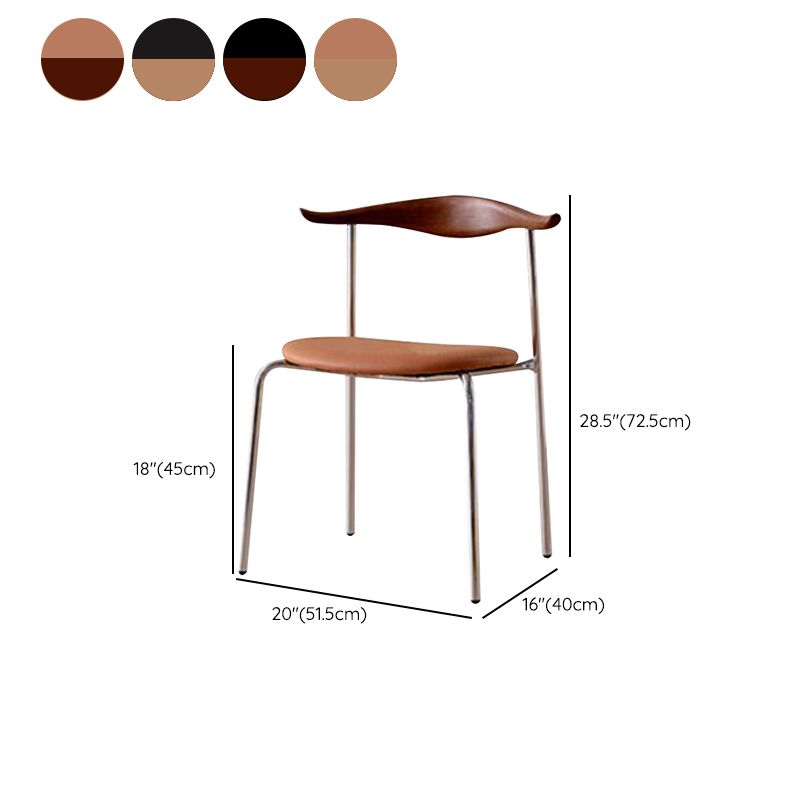 Metal Dining Chair Wooden Simplified Side Chair for Dining Room