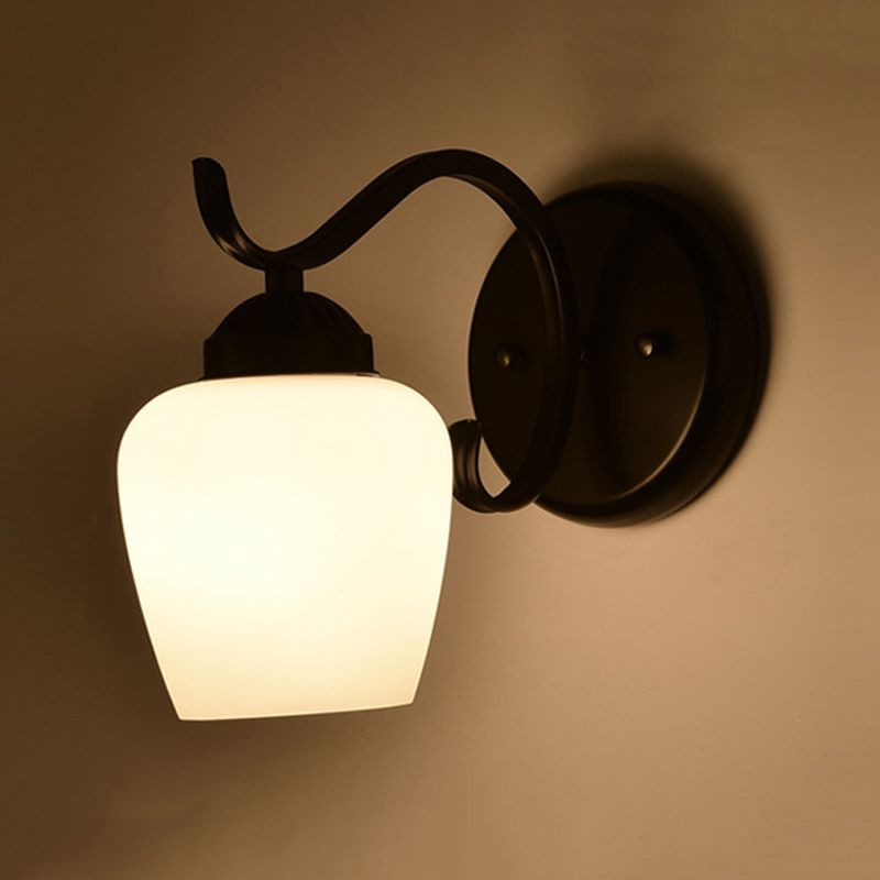 Industrial Style Wall Sconce Grass 1 Light Sconces in Black for Bedroom