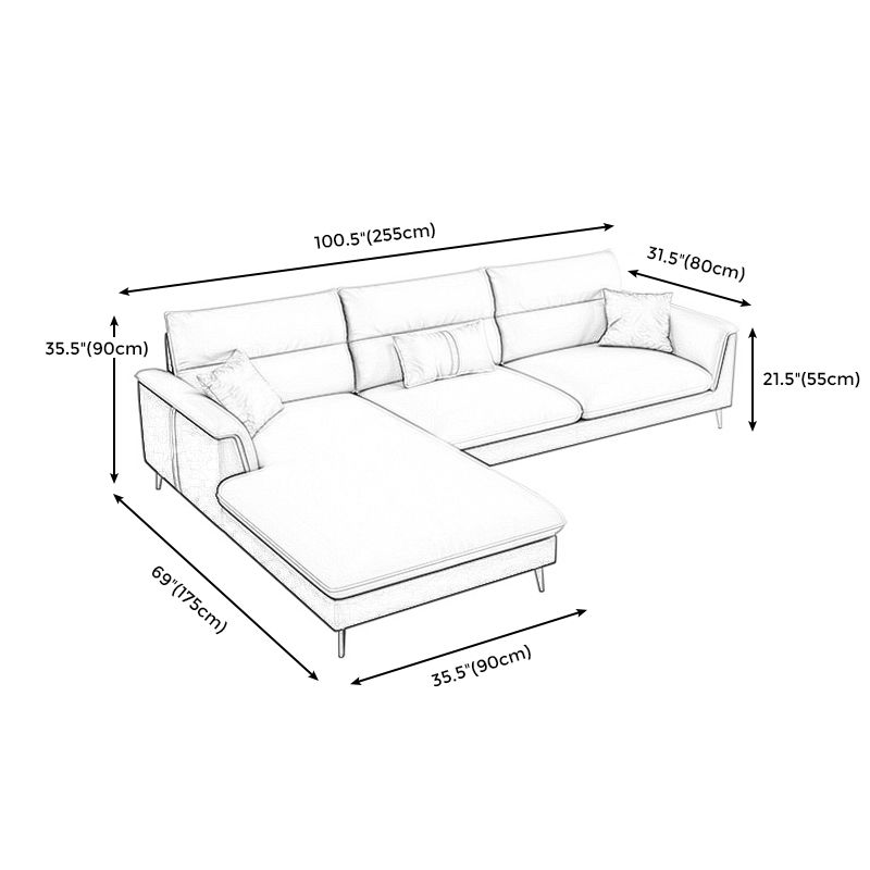 Recessed Arm Cushion Back Stain-Resistant Sofa Faux Leather Living Room Sofa