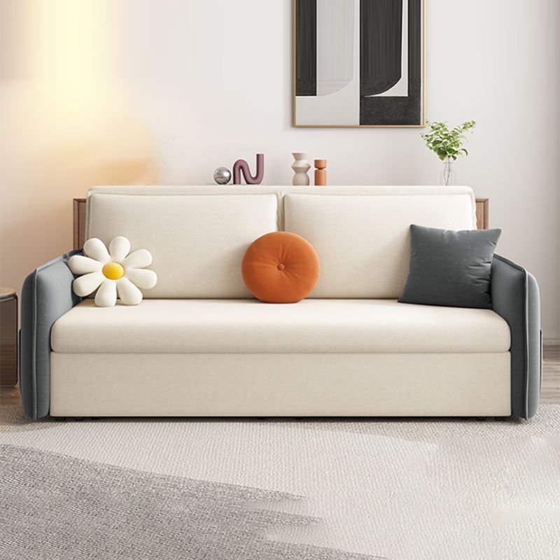 Glam Styled 35.43" H Sleeper Sofa Upholstered Square Arms Sofa Bed