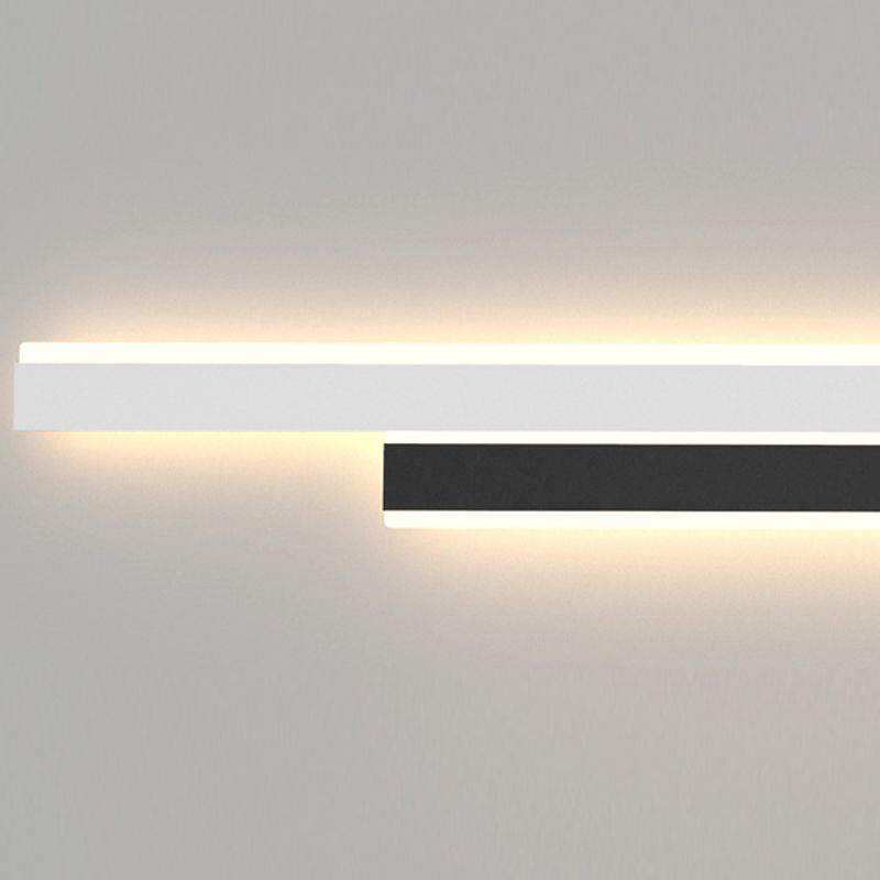 Modernism White/Black Wall Mounted Sconce Linear 2-Light Wall Light for Bedroom