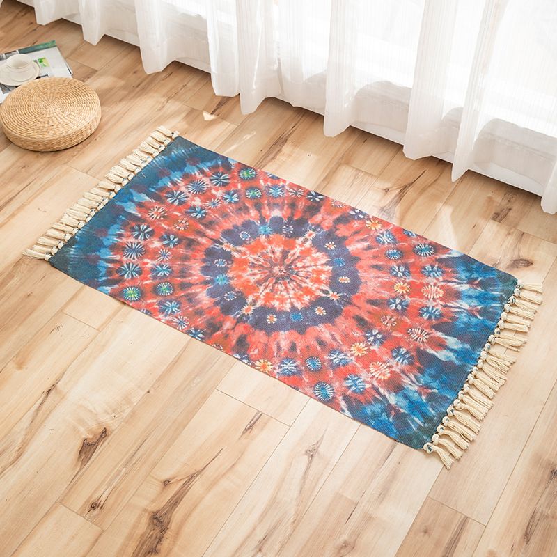 Vivid Plant Knit Rug Multi Colored Modern Rug Synthetics Pet Friendly Carpet for Guest Room