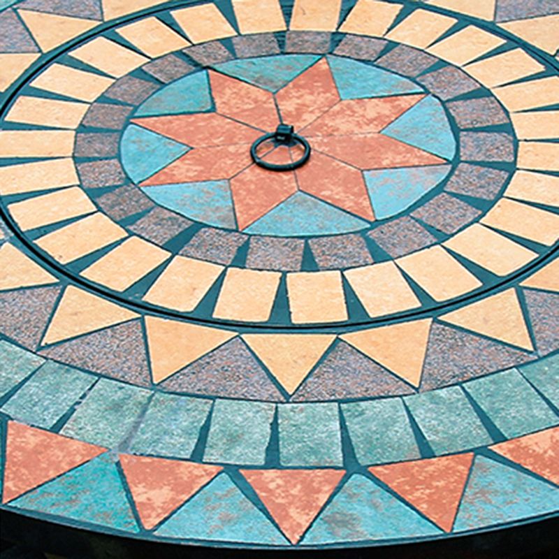 Boho Style Dining Set Round Ceramic Tile 1/3/5 Pieces Dining Set