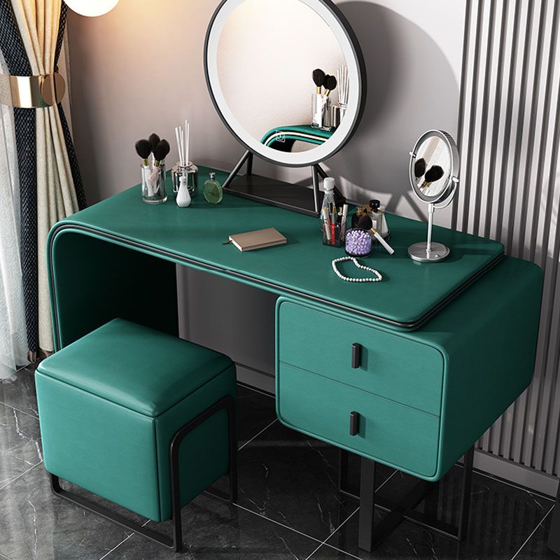 20.47" Wide Make-up Vanity with 2 Storage Drawers Faux Leather Dresser