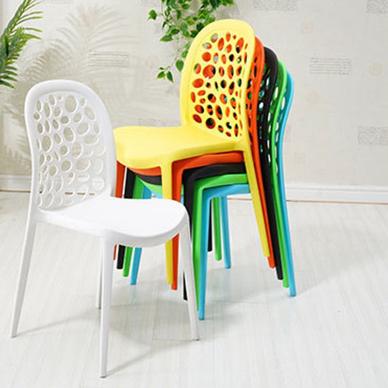 Contemporary Kitchen Dining Side Chair Plastic Armless Chair
