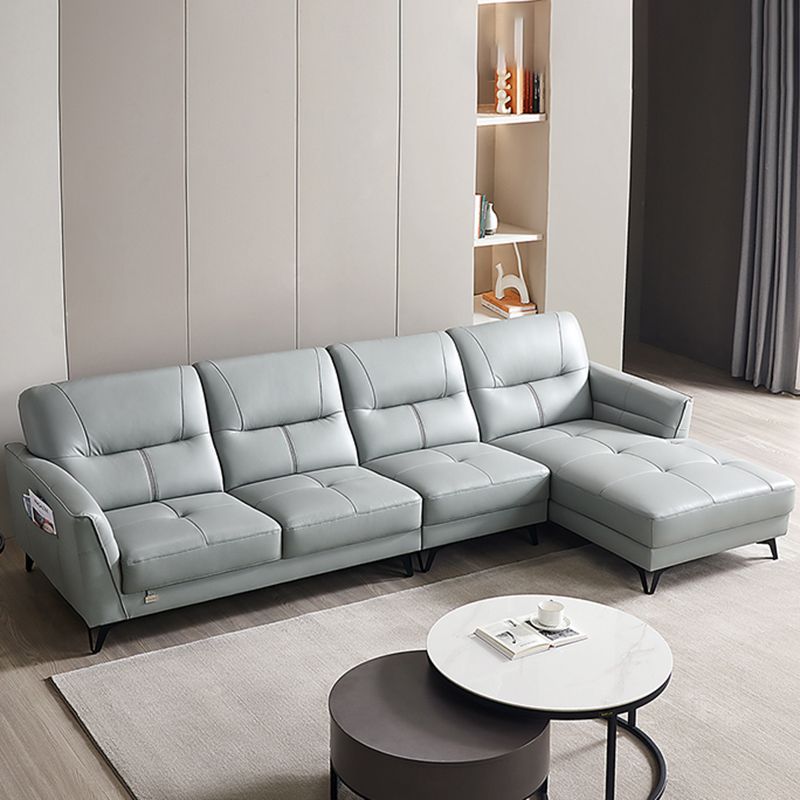 Flared Arm Sectional Sofa Contemporary Faux Leather Sectional Sofa Set