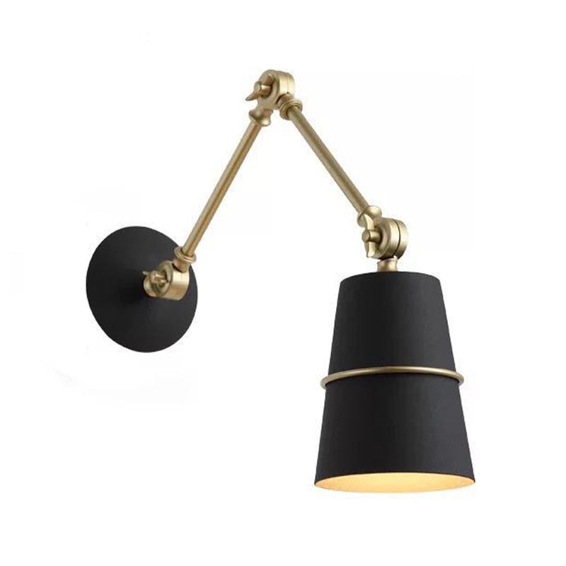 Nordic Metal Wall Light Bucket Shape Adjustable Wall Sconce for Living Room