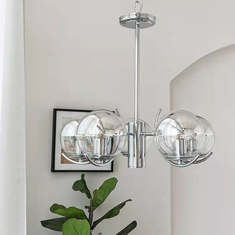 Modern Style Chandelier Household Glass Hanging Light for Sitting Room