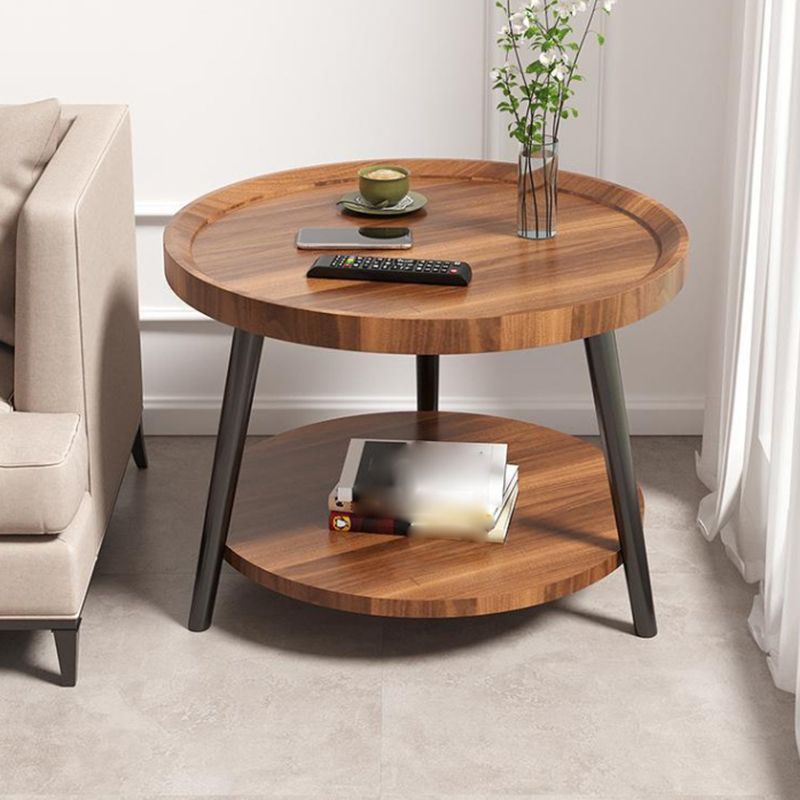 Round Tray Top Side End Table 3 Legs Solid Wood Corner Table