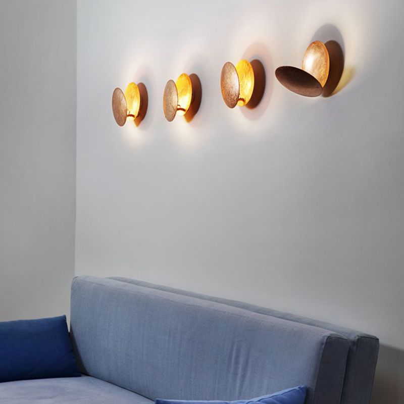 1-Light Disk Wall Mount Light Modern Style Metal Wall Sconce Lights