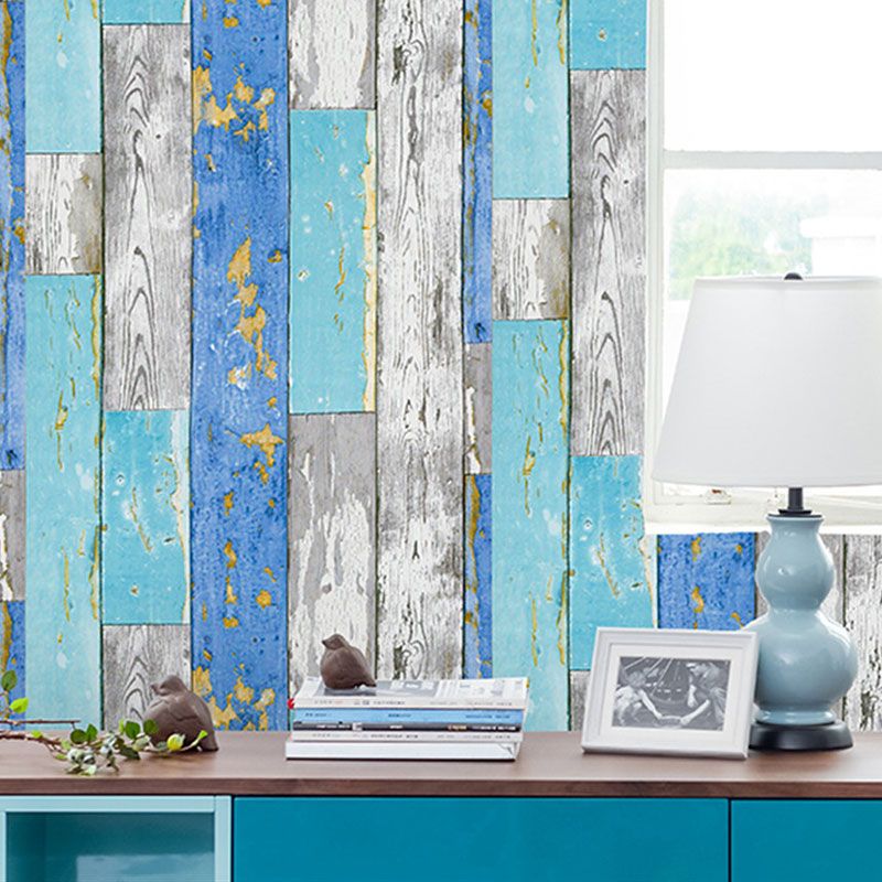 Faux Wood Wallpaper Retro Wall Covering Water-Resistant, Self Sticking