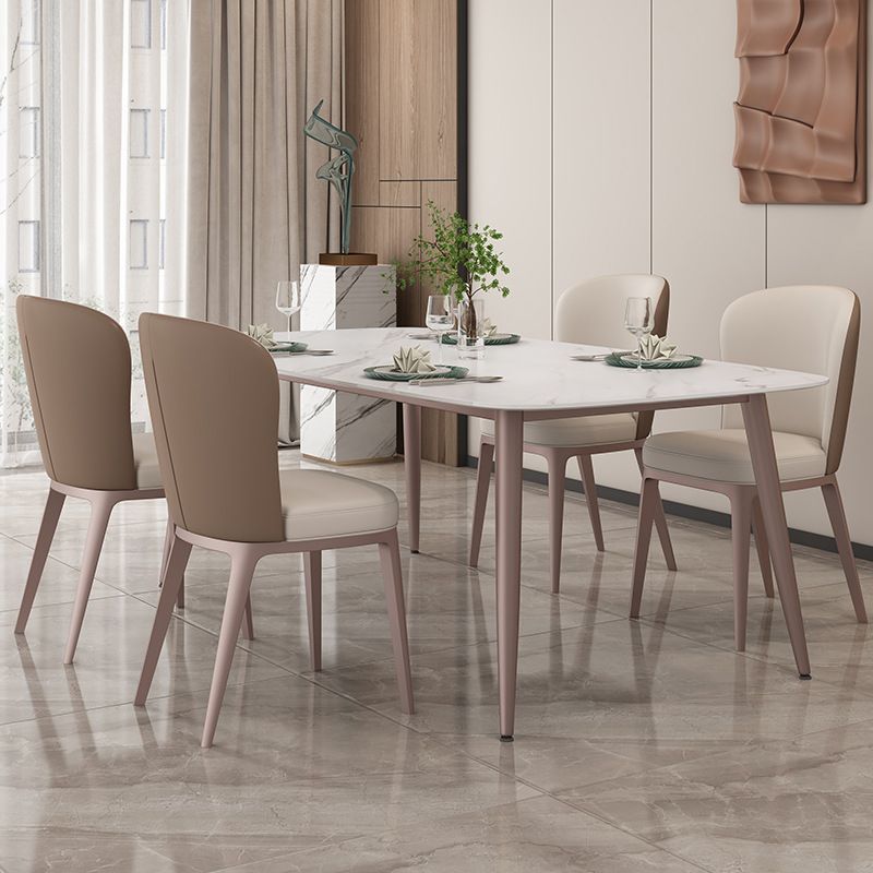 1/2/5/7 Pcs White Sintered Stone Dining Room Set Table Furniture Set for Home