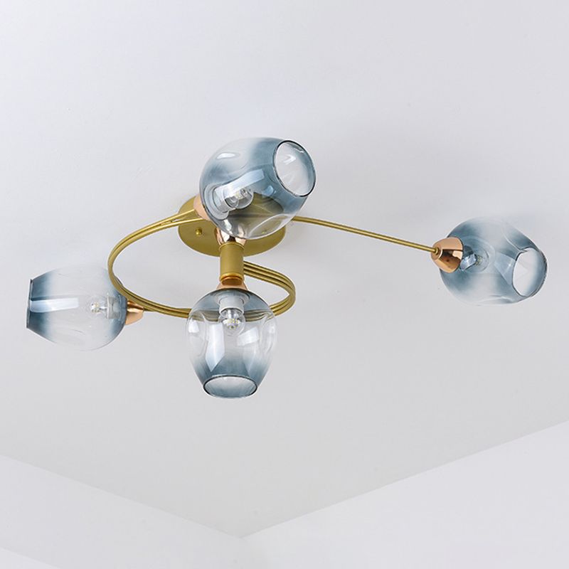 Industrial Dome Shade Unique Flush Mount Ceiling Lights Metal Semi-Flush Mount for Bedroom