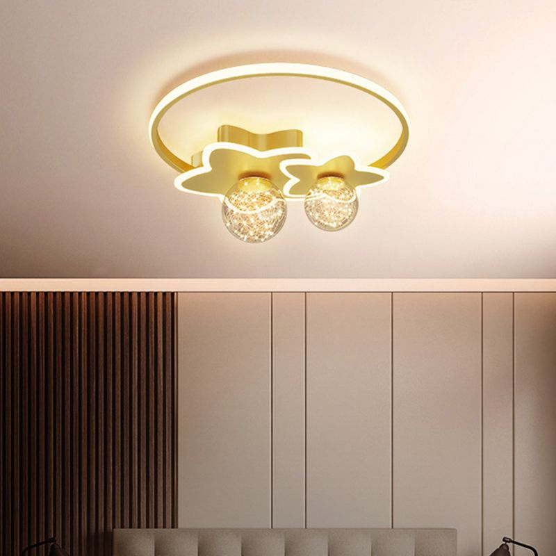 Plafondlamp met metalen kap, eenvoud-stijl LED-plafondmontageverlichting voor slaapkamer