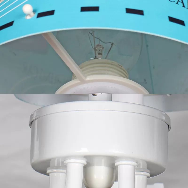 Metal Car Hanging Light Five Lights Modern Style Chandelier in Blue for Boys Bedroom