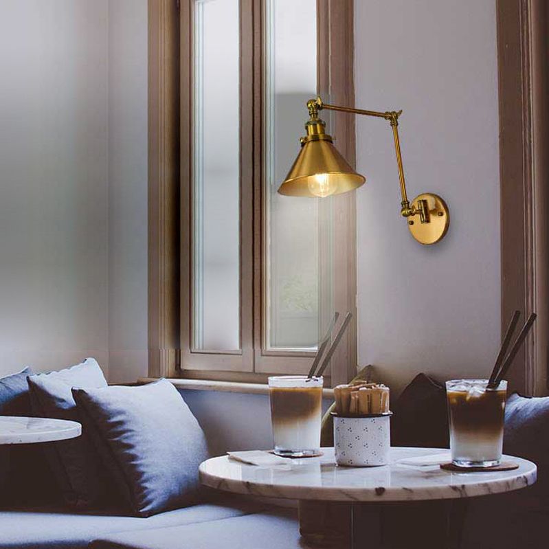 Modern Wall Light Fixture Metal 1 Light Wall Mounted Lighting in Gold