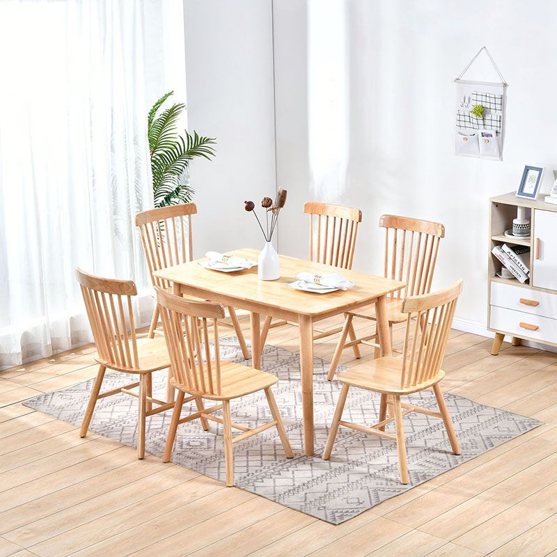 Contemporary Solid Wood Standard Dining Set Rectangle Kitchen Dining Set with 4 Legs Table