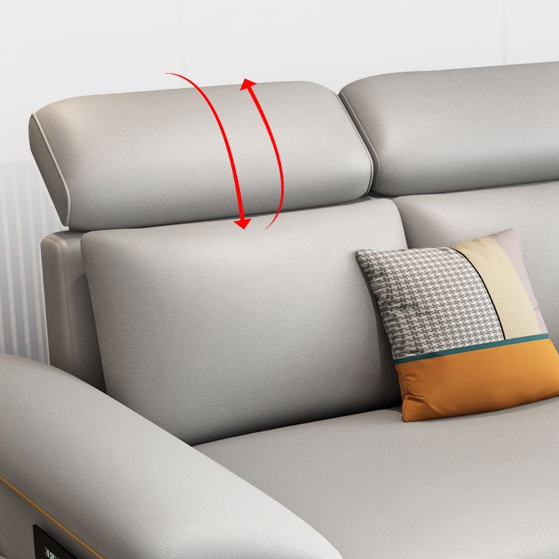 Faux Leather Stain Resistant Contemporary Bed Settee in Gray