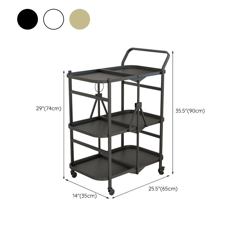 35.43"H Rectangular Prep Table Modern Style Metal Folding Prep Table