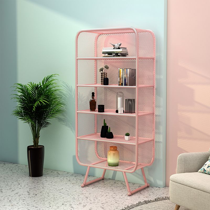 Glam Style Bookshelf Metal Closed Back Shelf Bookcase for Home Use