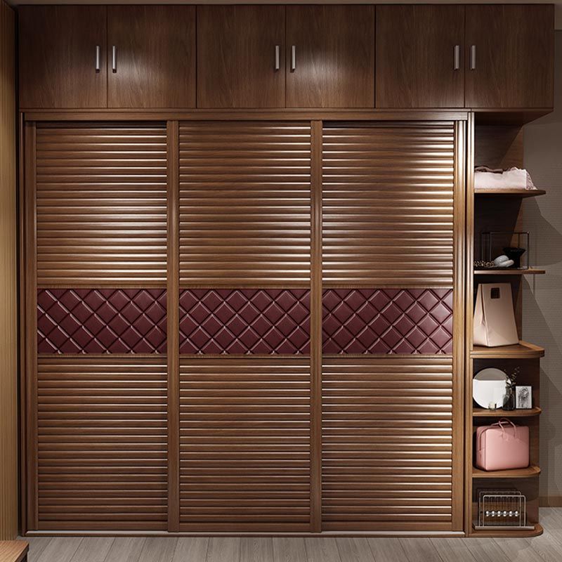 Bedroom Wardrobe Storage Cabinet Artificial Wood Modern - Armoire with Shelves