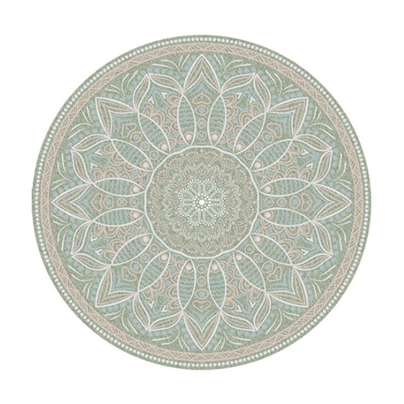 Trendy Flower Printed Rug Multi Color Cotton Blend Area Carpet Pet Friendly Stain-Resistant Indoor Rug for Decoration