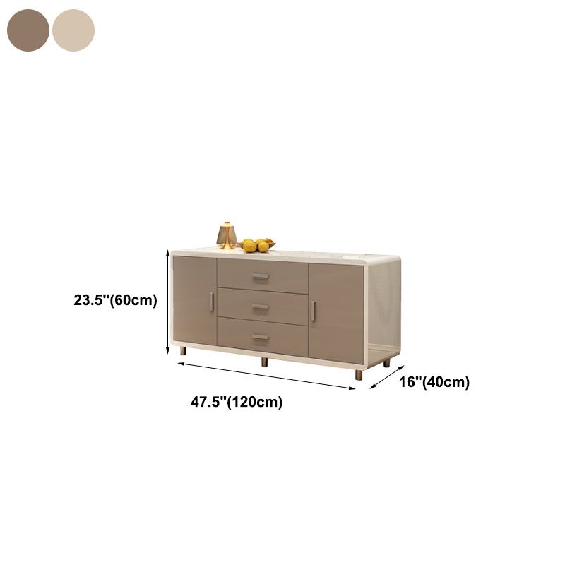 Bedroom Wooden Storage Chest Dresser Horizontal Storage Chest Dresser in White and Grey