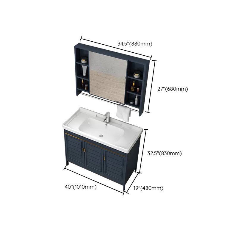 Modern Bathroom Vanity Freestanding 2 Doors Bathroom Vanity Set with Sink