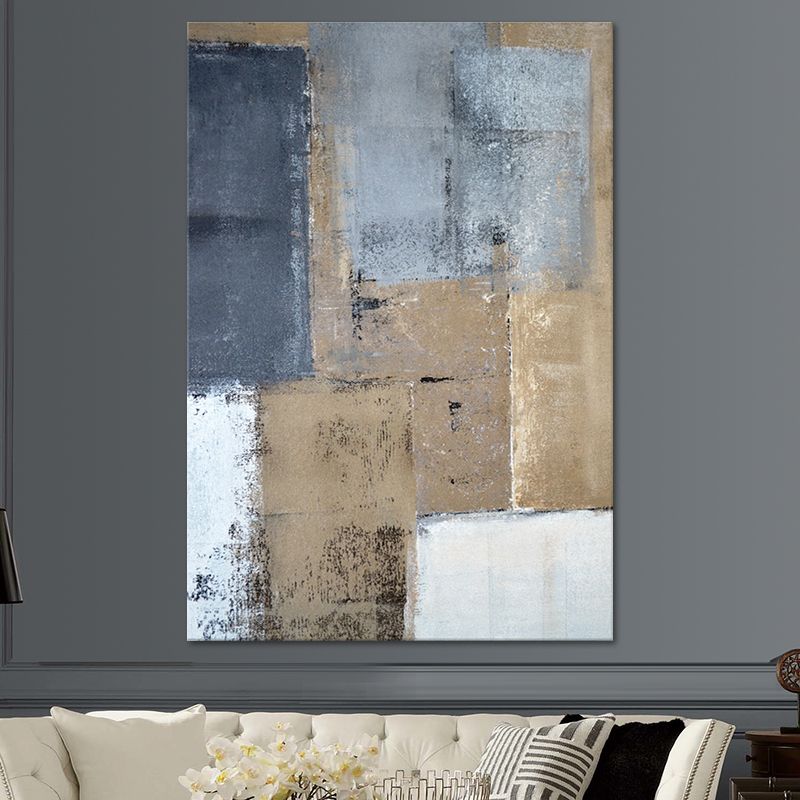Textured Distressed Painting Canvas Print Contemporary Wall Art for Living Room