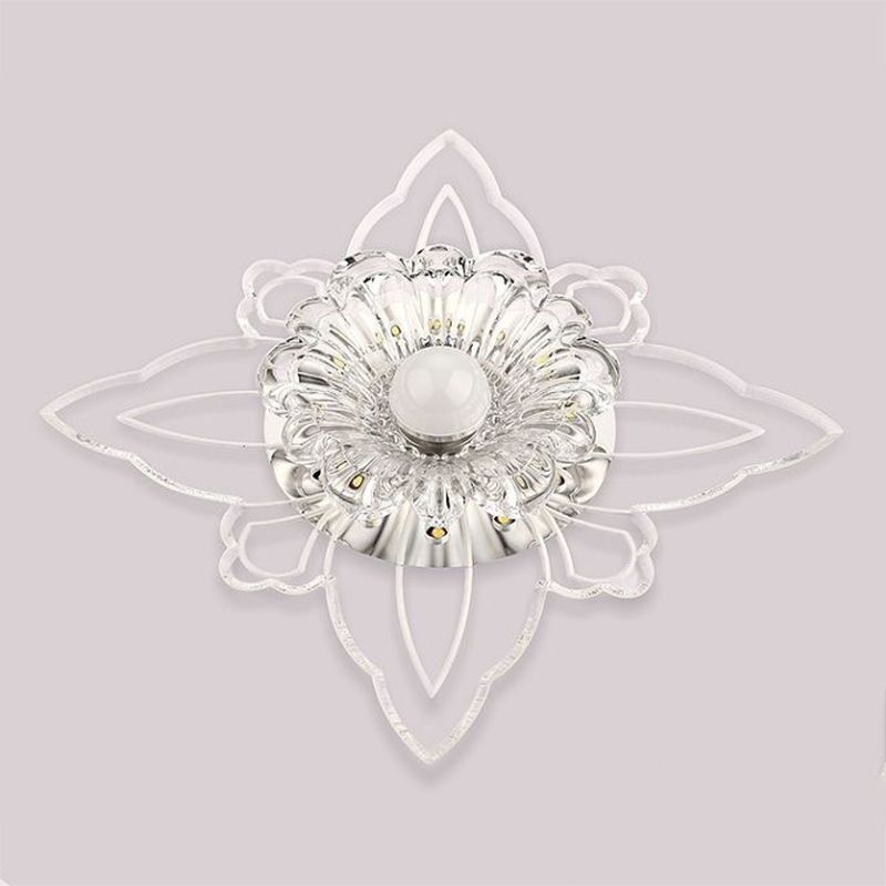 Moderne quadratische Form Deckenleuchte Kristall 2-Licht Deckenleuchte mit Loch 2-3.5'' Dia