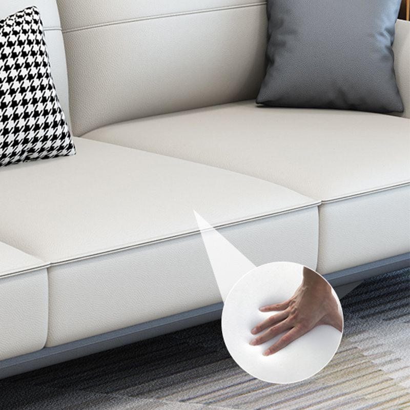 Faux Leather Pillow Back Sectional Sofa Flared Arm Sofa & Chaise