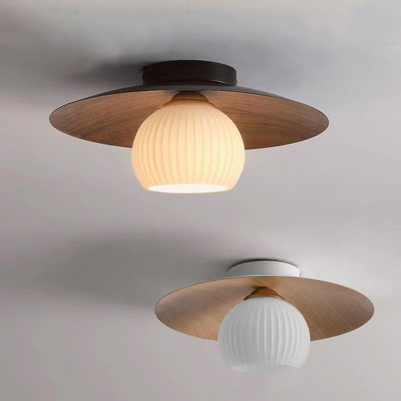 Modernism Glass Shaded Ceiling Light Globe Flush Mount Lighting for Hallway