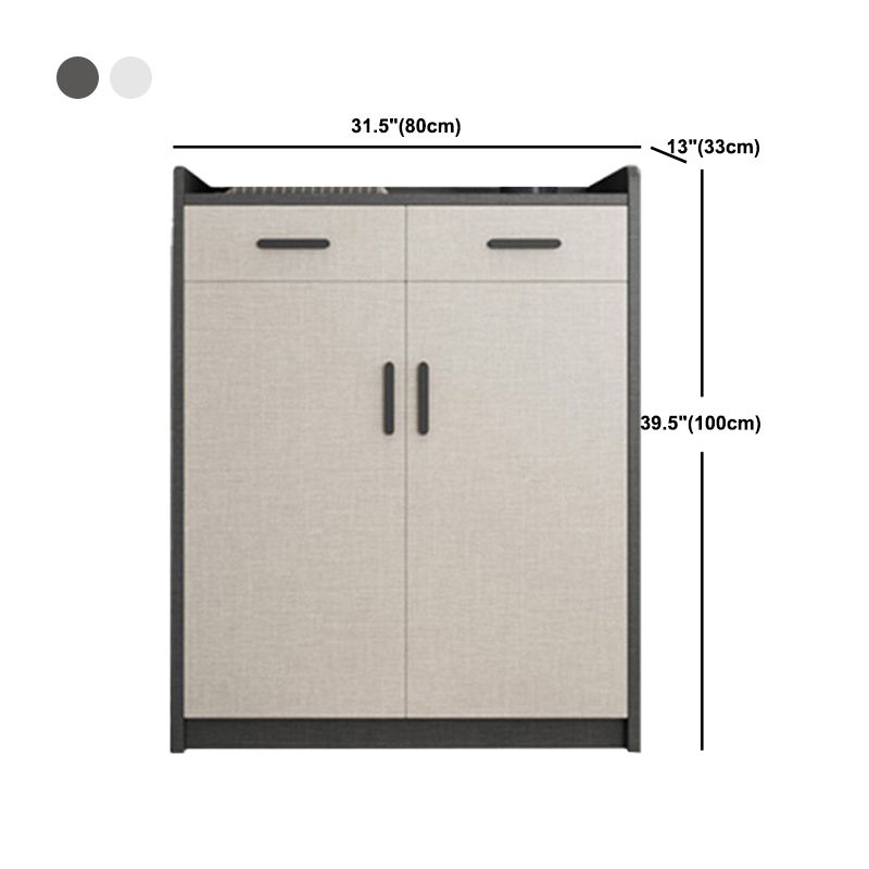 Modern Wood Cabinet Bar Pulls Rectangle Side Cabinet with Drawer