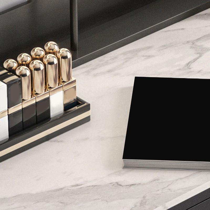 Contemporary Stone Top Vanity Set 2 Storage Drawers With Stool - 33.46" H