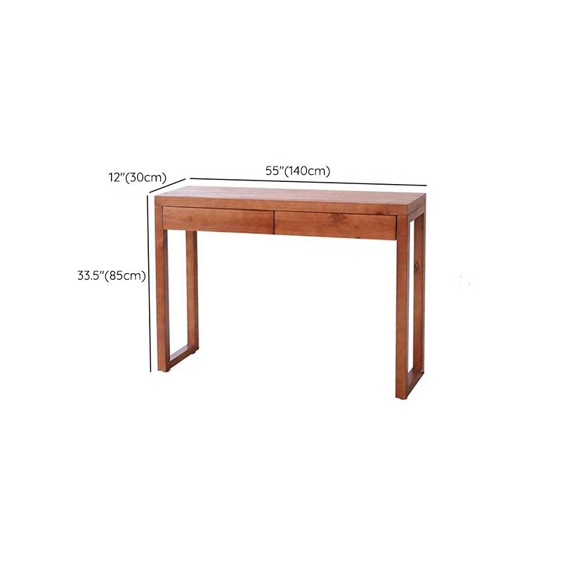 Mid-Century Modern Pine Console Sofa Table Rectangle End Table for Hall