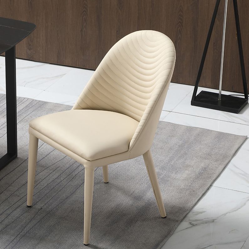 Solid Back Side Chair Modern Contemporary Leather Indoor-Outdoor Chair