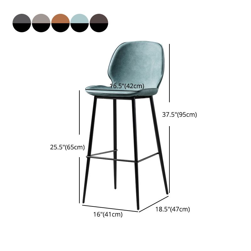 Scandinavian Footrest Matte Finish Barstool Restaurant Leather Stool