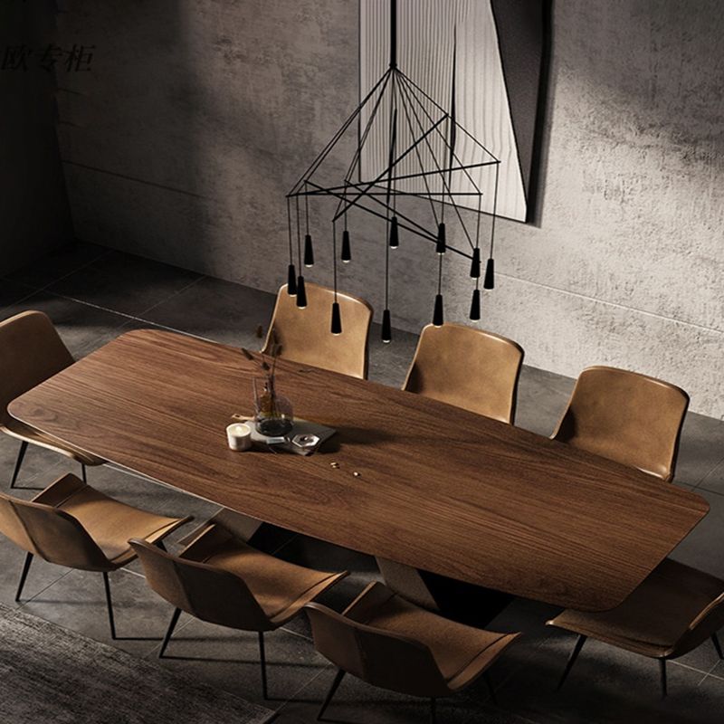 Metal Industrial Rectangle Table Solid Wood Top Table for Kitchen and Dining Room