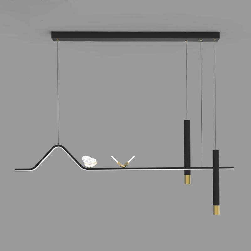 Zeitgenössischer Stil linearer Form Island Lights Metal Island Lighting