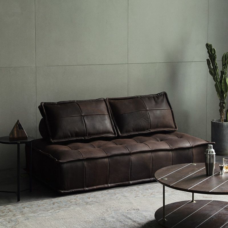 29.92" High Cushions Sofa Mid Century Modern Armless Sofa with Pillows