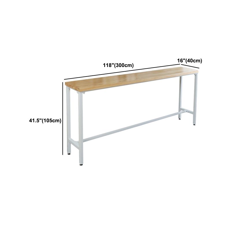 Luxury Rectangle Solid Wood Bar Table Set 1/4 Pieces Counter Table with Black Stools