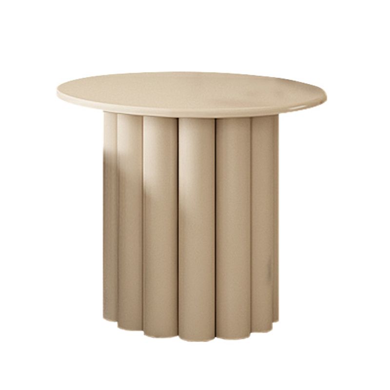 13.7"/15.7"Tall 4 Legs Brown/ White Round Wooden Coffee Table