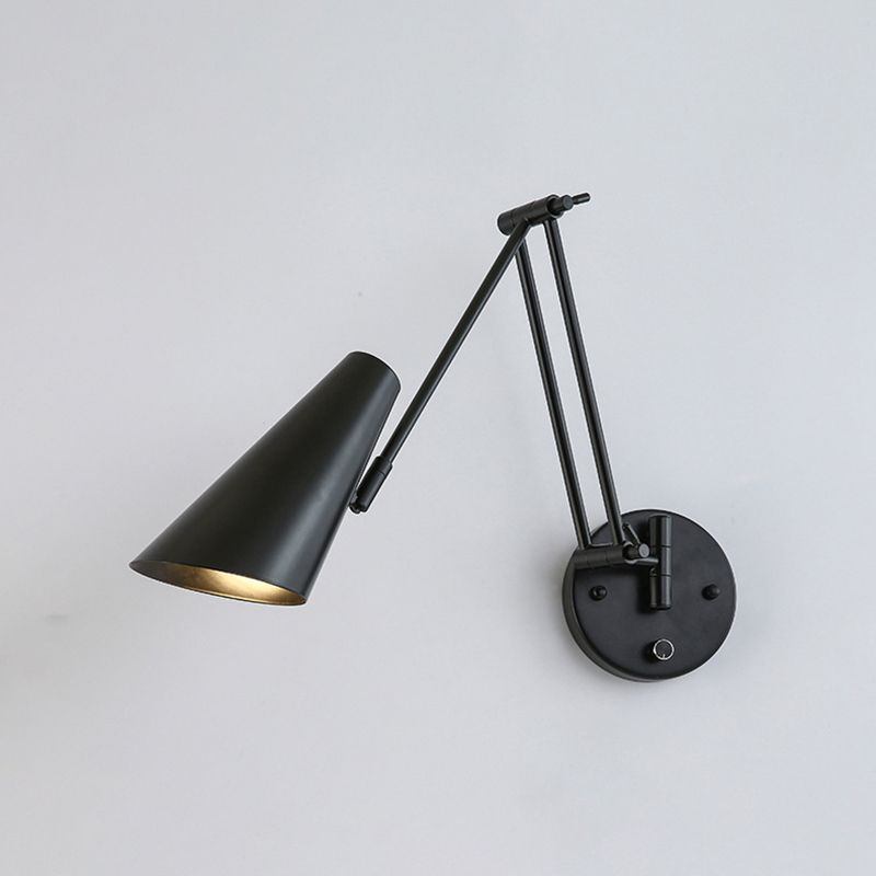 Modern Style Metal Wall Sconce 1 Light Wall Mount Light for Bedroom Bedside